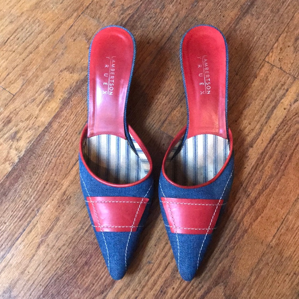 Lambertson truex denim kitten heel